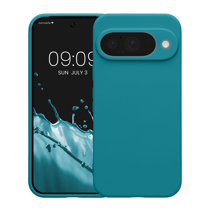 Laptop, Telefoane si Tablete - Telefoane mobile si accesorii - Accesorii Telefoane - Huse telefoane - Husa Kwmobile pentru Google Pixel 10, anti-alunecare, silicon, turcoaz - Infinity.ro