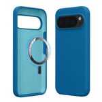 Laptop, Telefoane si Tablete - Telefoane mobile si accesorii - Accesorii Telefoane - Huse telefoane - Husa Kwmobile pentru Google Pixel 10/Pixel 10 Pro, compatibilitate MagSafe, anti-alunecare, silicon, albastru - Infinity.ro