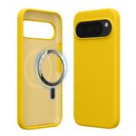 Laptop, Telefoane si Tablete - Telefoane mobile si accesorii - Accesorii Telefoane - Huse telefoane - Husa Kwmobile pentru Google Pixel 10/Pixel 10 Pro, compatibilitate MagSafe, anti-alunecare, silicon, galben - Infinity.ro
