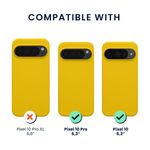 Laptop, Telefoane si Tablete - Telefoane mobile si accesorii - Accesorii Telefoane - Huse telefoane - Husa Kwmobile pentru Google Pixel 10/Pixel 10 Pro, compatibilitate MagSafe, anti-alunecare, silicon, galben - Infinity.ro