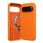 Laptop, Telefoane si Tablete - Telefoane mobile si accesorii - Accesorii Telefoane - Huse telefoane - Husa Kwmobile pentru Google Pixel 10/Pixel 10 Pro, compatibilitate MagSafe, anti-alunecare, silicon, portocaliu - Infinity.ro