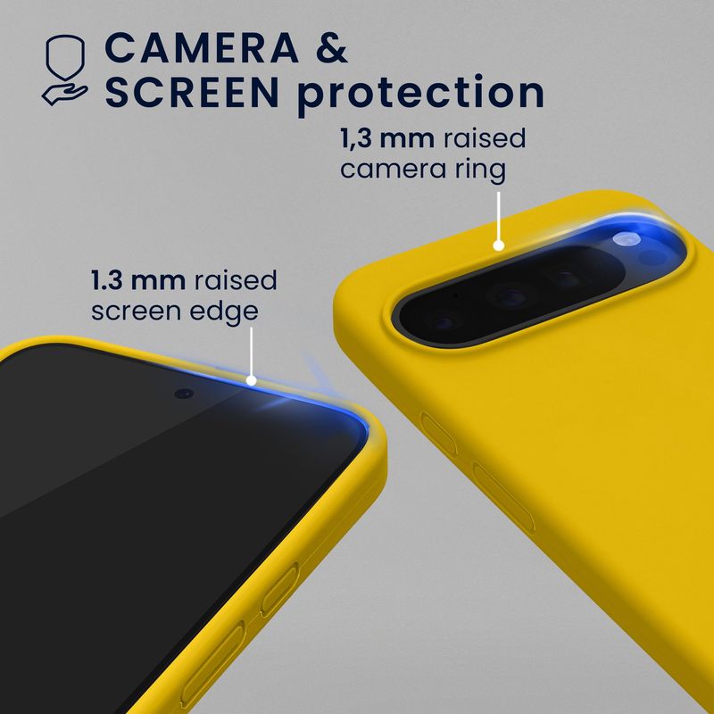 Laptop, Telefoane si Tablete - Telefoane mobile si accesorii - Accesorii Telefoane - Huse telefoane - Husa Kwmobile pentru Google Pixel 10/Pixel 10 Pro, compatibilitate MagSafe, anti-alunecare, silicon, galben - Infinity.ro