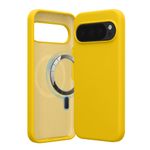 Laptop, Telefoane si Tablete - Telefoane mobile si accesorii - Accesorii Telefoane - Huse telefoane - Husa Kwmobile pentru Google Pixel 10/Pixel 10 Pro, compatibilitate MagSafe, anti-alunecare, silicon, galben - Infinity.ro