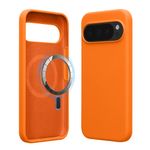Laptop, Telefoane si Tablete - Telefoane mobile si accesorii - Accesorii Telefoane - Huse telefoane - Husa Kwmobile pentru Google Pixel 10/Pixel 10 Pro, compatibilitate MagSafe, anti-alunecare, silicon, portocaliu - Infinity.ro