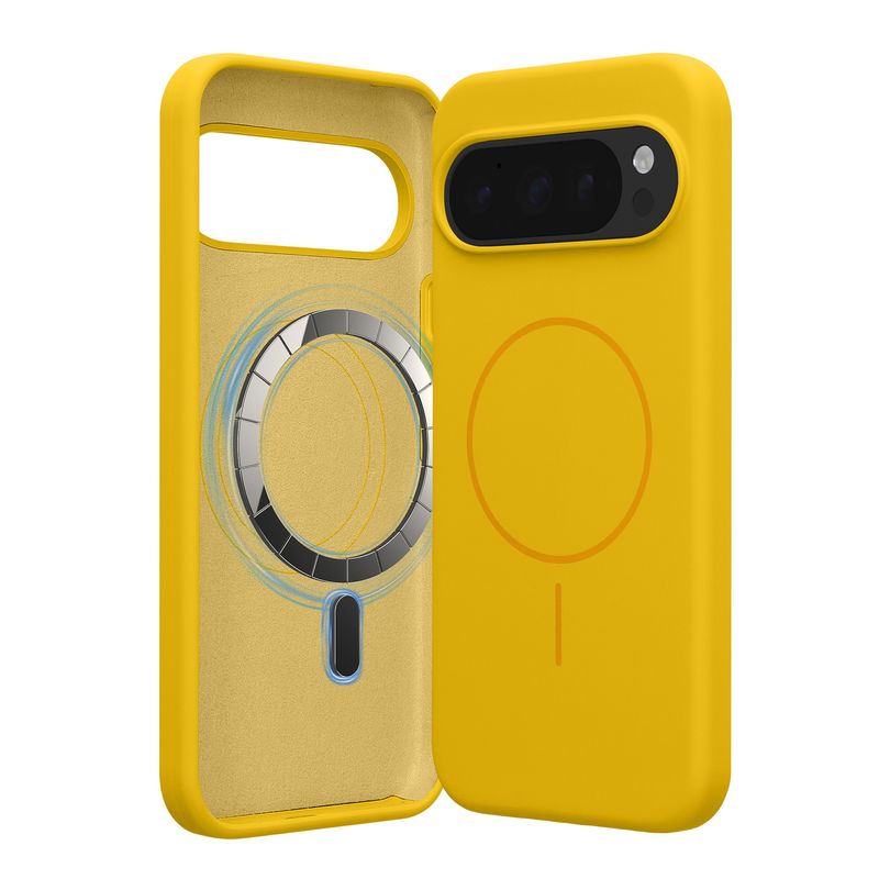 Laptop, Telefoane si Tablete - Telefoane mobile si accesorii - Accesorii Telefoane - Huse telefoane - Husa Kwmobile pentru Google Pixel 10/Pixel 10 Pro, compatibilitate MagSafe, silicon, galben - Infinity.ro