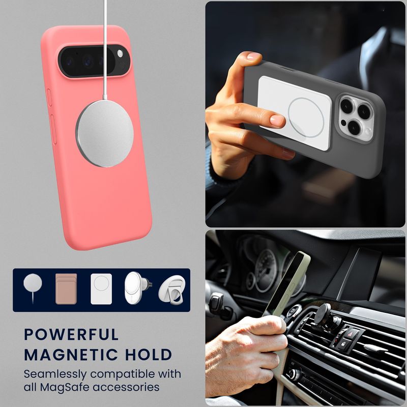 Laptop, Telefoane si Tablete - Telefoane mobile si accesorii - Accesorii Telefoane - Huse telefoane - Husa Kwmobile pentru Google Pixel 10/Pixel 10 Pro, compatibilitate MagSafe, silicon, coral - Infinity.ro
