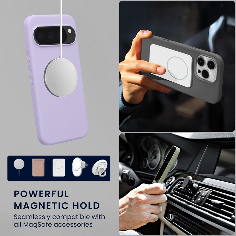 Laptop, Telefoane si Tablete - Telefoane mobile si accesorii - Accesorii Telefoane - Huse telefoane - Husa Kwmobile pentru Google Pixel 10/Pixel 10 Pro, compatibilitate MagSafe, silicon, lavanda - Infinity.ro