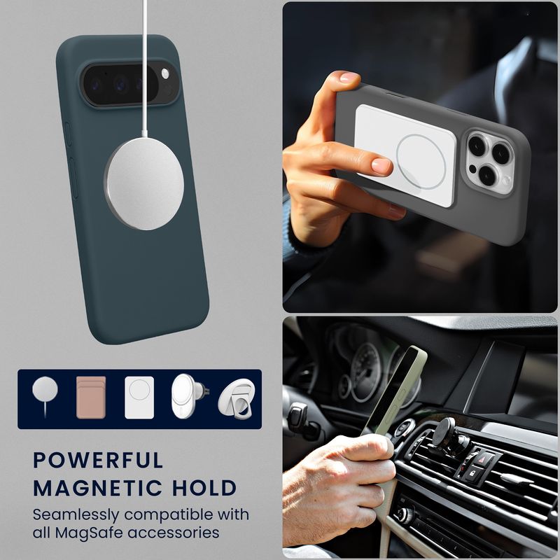 Laptop, Telefoane si Tablete - Telefoane mobile si accesorii - Accesorii Telefoane - Huse telefoane - Husa Kwmobile pentru Google Pixel 10/Pixel 10 Pro, compatibilitate MagSafe, silicon, gri - Infinity.ro