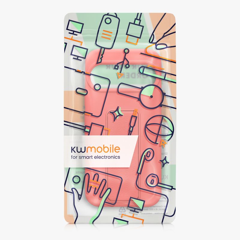 Laptop, Telefoane si Tablete - Telefoane mobile si accesorii - Accesorii Telefoane - Huse telefoane - Husa Kwmobile pentru Google Pixel 10/Pixel 10 Pro, functie stand, silicon, coral - Infinity.ro