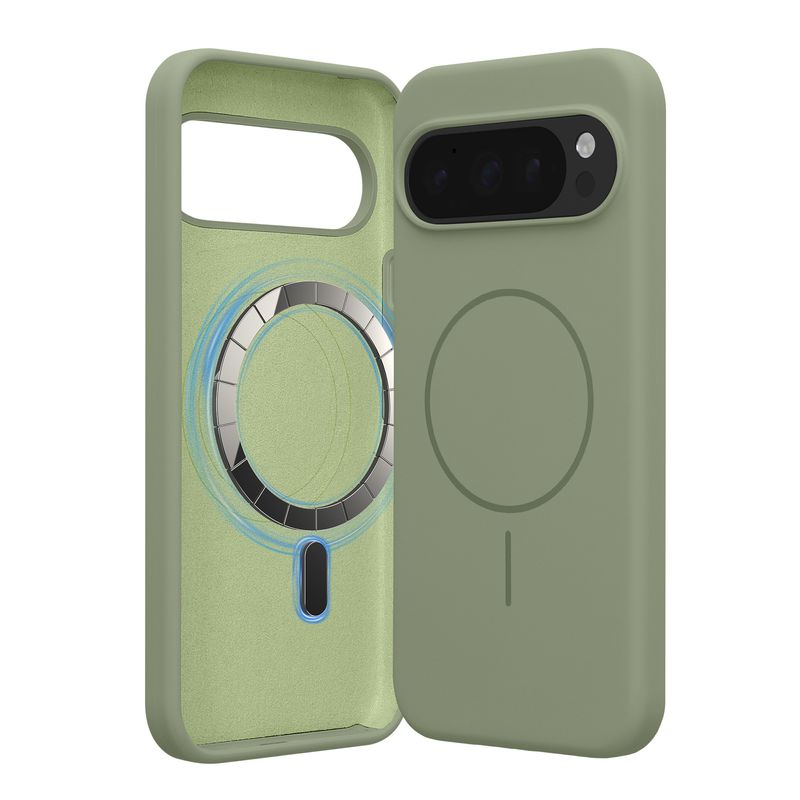 Laptop, Telefoane si Tablete - Telefoane mobile si accesorii - Accesorii Telefoane - Huse telefoane - Husa Kwmobile pentru Google Pixel 10/Pixel 10 Pro, compatibilitate MagSafe, silicon, verde - Infinity.ro