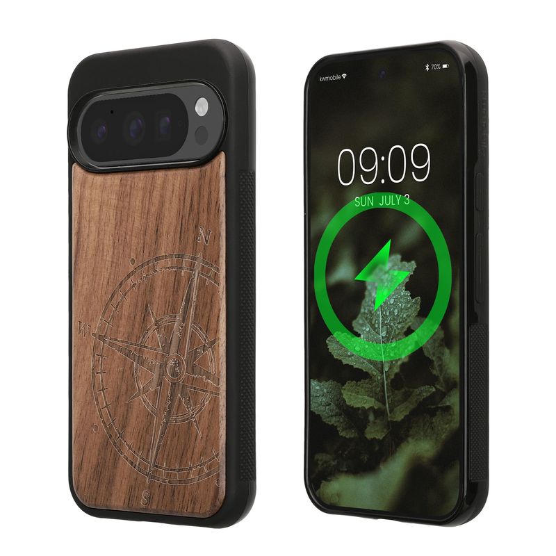 Laptop, Telefoane si Tablete - Telefoane mobile si accesorii - Accesorii Telefoane - Huse telefoane - Husa Kwmobile pentru Google Pixel 10/Pixel 10 Pro, compatibilitate MagSafe, protectie la socuri, lemn, TPU, maro - Infinity.ro