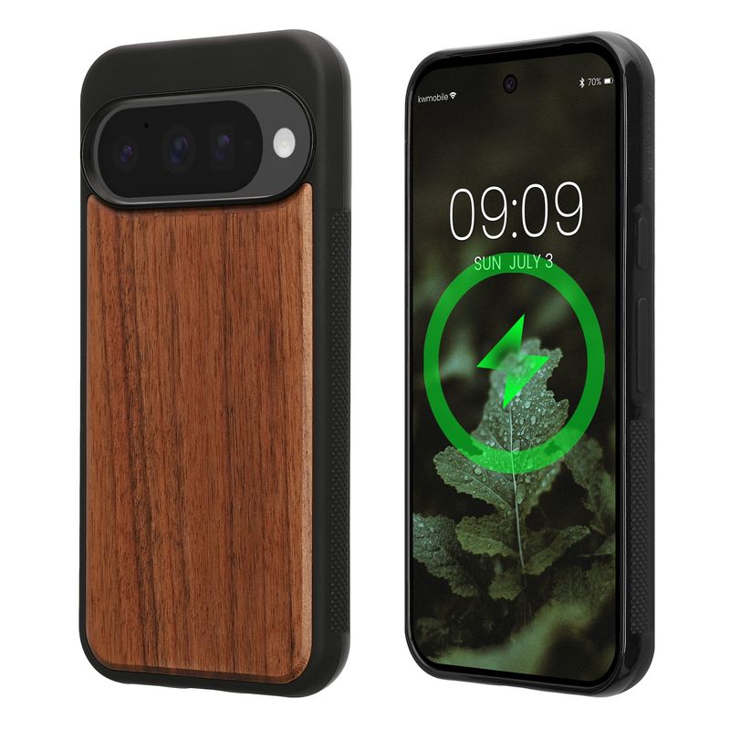 Laptop, Telefoane si Tablete - Telefoane mobile si accesorii - Accesorii Telefoane - Huse telefoane - Husa Kwmobile pentru Google Pixel 10/Pixel 10 Pro, compatibilitate MagSafe, lemn, TPU, maro - Infinity.ro