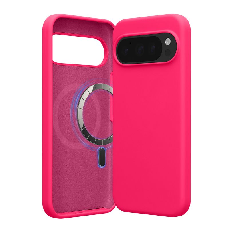 Laptop, Telefoane si Tablete - Telefoane mobile si accesorii - Accesorii Telefoane - Huse telefoane - Husa Kwmobile pentru Google Pixel 10/Pixel 10 Pro, compatibilitate MagSafe, silicon, roz neon - Infinity.ro