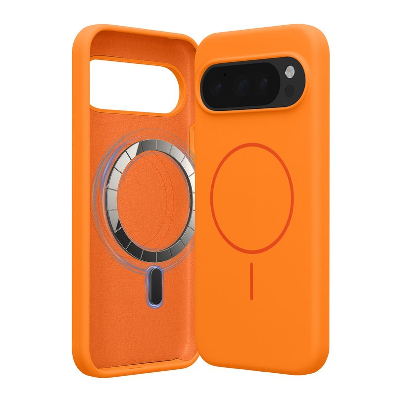 Laptop, Telefoane si Tablete - Telefoane mobile si accesorii - Accesorii Telefoane - Huse telefoane - Husa Kwmobile pentru Google Pixel 10/Pixel 10 Pro, compatibilitate MagSafe, silicon, portocaliu - Infinity.ro