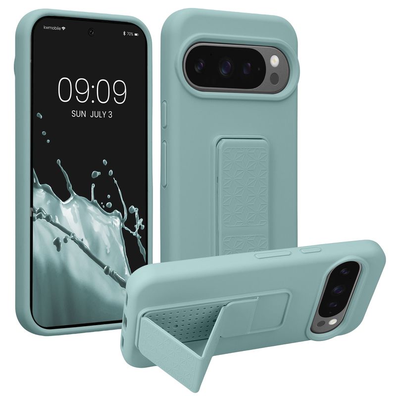 Laptop, Telefoane si Tablete - Telefoane mobile si accesorii - Accesorii Telefoane - Huse telefoane - Husa Kwmobile pentru Google Pixel 10/Pixel 10 Pro, functie stand, silicon, verde - Infinity.ro