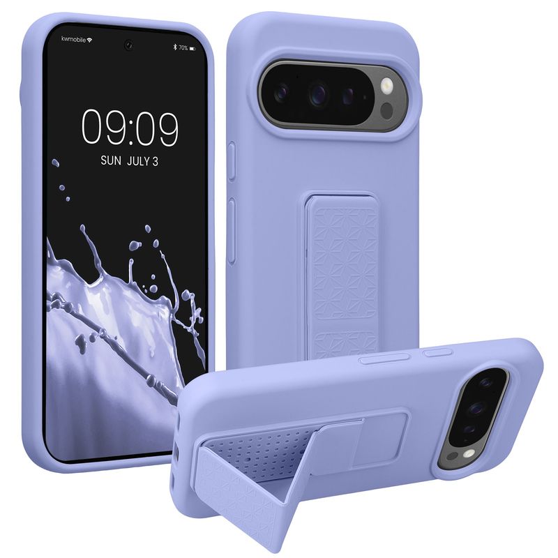Laptop, Telefoane si Tablete - Telefoane mobile si accesorii - Accesorii Telefoane - Huse telefoane - Husa Kwmobile pentru Google Pixel 10/Pixel 10 Pro, functie stand, silicon, mov - Infinity.ro