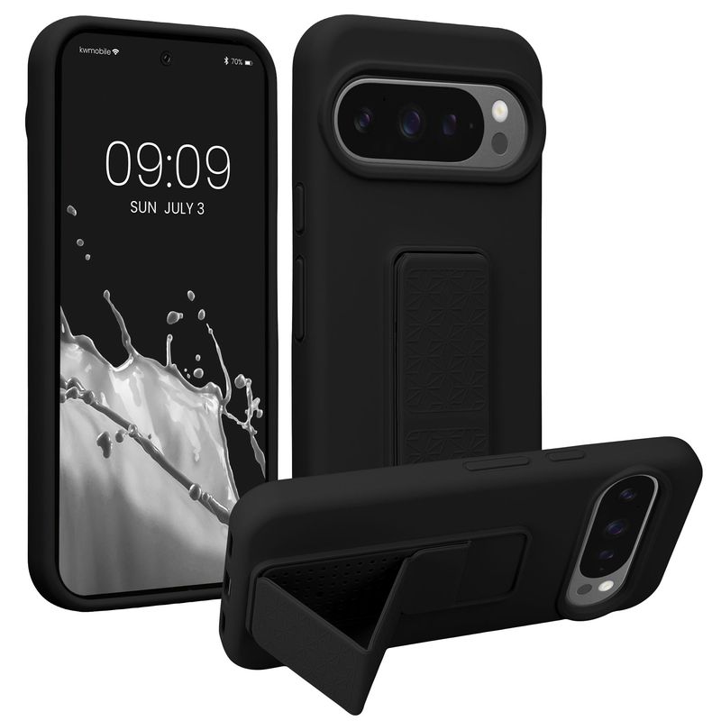 Laptop, Telefoane si Tablete - Telefoane mobile si accesorii - Accesorii Telefoane - Huse telefoane - Husa Kwmobile pentru Google Pixel 10/Pixel 10 Pro, functie stand, silicon, negru - Infinity.ro