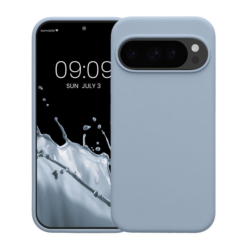 Laptop, Telefoane si Tablete - Telefoane mobile si accesorii - Accesorii Telefoane - Huse telefoane - Husa Kwmobile pentru Google Pixel 10/Pixel 10 Pro, incarcare wireless, silicon, albastru deschis - Infinity.ro