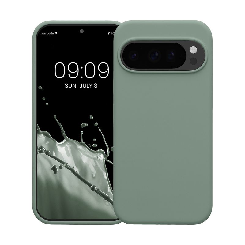 Laptop, Telefoane si Tablete - Telefoane mobile si accesorii - Accesorii Telefoane - Huse telefoane - Husa Kwmobile pentru Google Pixel 10/Pixel 10 Pro, incarcare wireless, anti-alunecare, silicon, verde - Infinity.ro