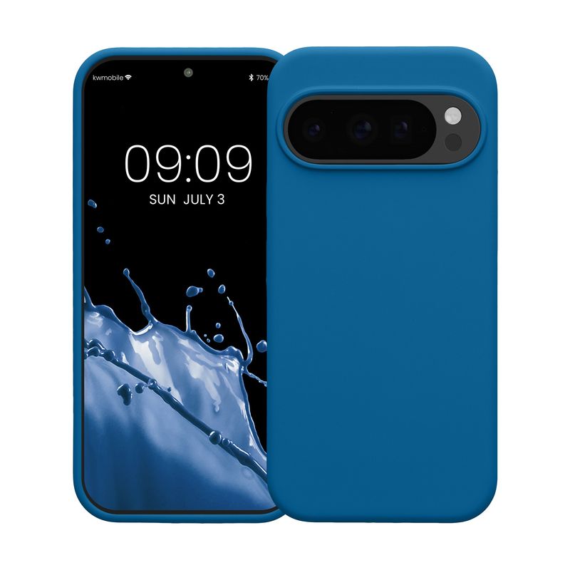 Laptop, Telefoane si Tablete - Telefoane mobile si accesorii - Accesorii Telefoane - Huse telefoane - Husa Kwmobile pentru Google Pixel 10/Pixel 10 Pro, incarcare wireless, silicon, albastru recif - Infinity.ro