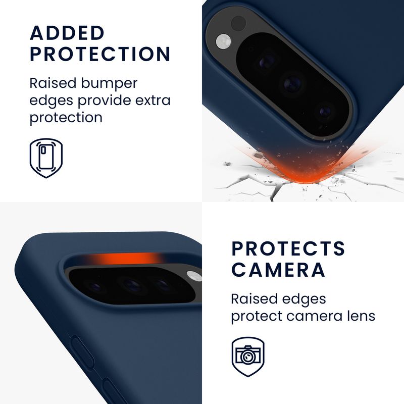 Laptop, Telefoane si Tablete - Telefoane mobile si accesorii - Accesorii Telefoane - Huse telefoane - Husa Kwmobile pentru Google Pixel 10/Pixel 10 Pro, incarcare wireless, silicon, bleumarin - Infinity.ro