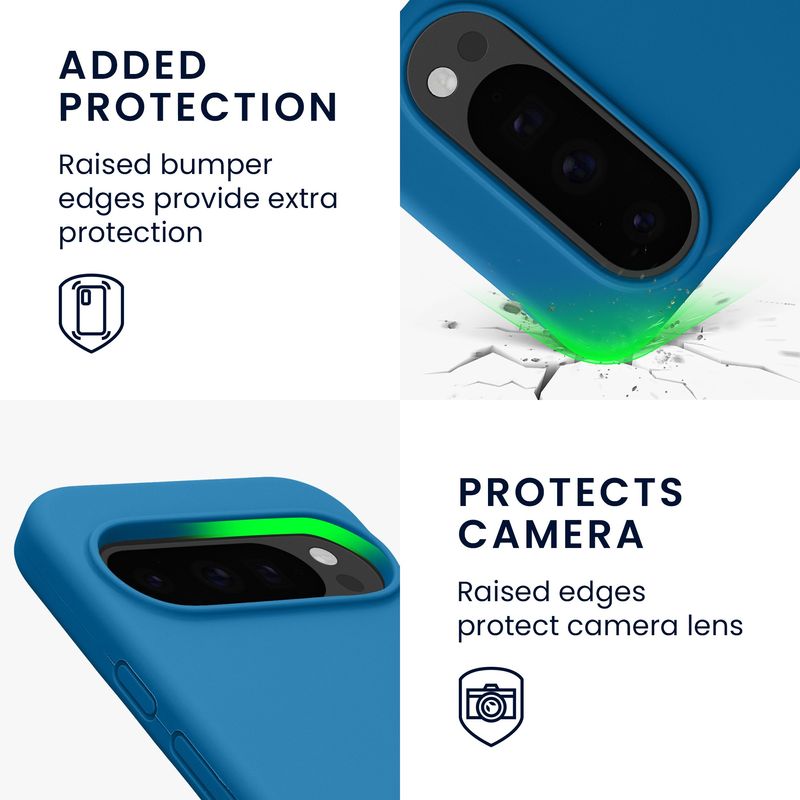Laptop, Telefoane si Tablete - Telefoane mobile si accesorii - Accesorii Telefoane - Huse telefoane - Husa Kwmobile pentru Google Pixel 10/Pixel 10 Pro, incarcare wireless, silicon, albastru recif - Infinity.ro