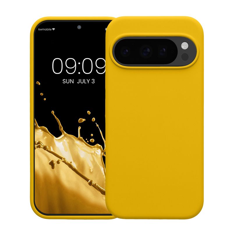 Laptop, Telefoane si Tablete - Telefoane mobile si accesorii - Accesorii Telefoane - Huse telefoane - Husa Kwmobile pentru Google Pixel 10/Pixel 10 Pro, incarcare wireless, silicon, galben - Infinity.ro