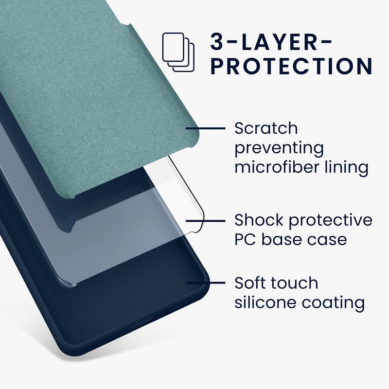 Laptop, Telefoane si Tablete - Telefoane mobile si accesorii - Accesorii Telefoane - Huse telefoane - Husa Kwmobile pentru Google Pixel 10/Pixel 10 Pro, incarcare wireless, silicon, bleumarin - Infinity.ro