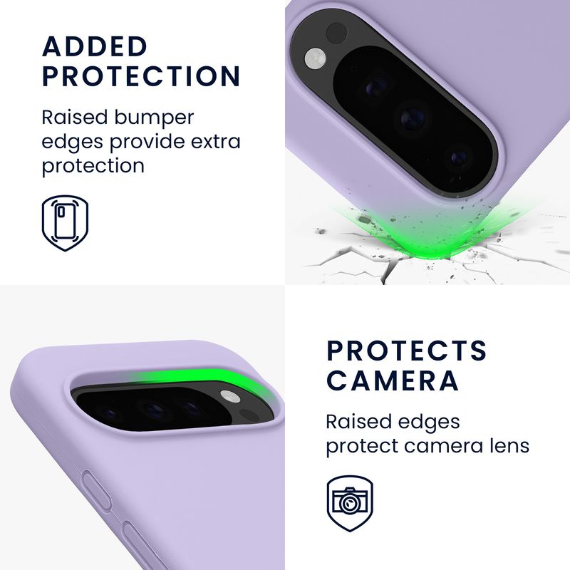 Laptop, Telefoane si Tablete - Telefoane mobile si accesorii - Accesorii Telefoane - Huse telefoane - Husa Kwmobile pentru Google Pixel 10/Pixel 10 Pro, incarcare wireless, silicon, lavanda - Infinity.ro