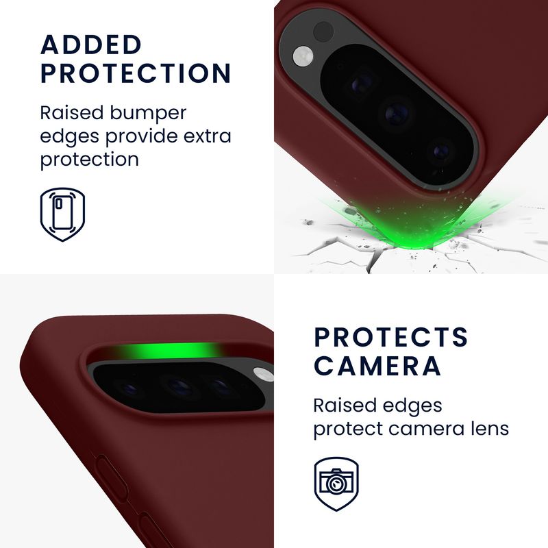Laptop, Telefoane si Tablete - Telefoane mobile si accesorii - Accesorii Telefoane - Huse telefoane - Husa Kwmobile pentru Google Pixel 10/Pixel 10 Pro, incarcare wireless, silicon, mov, bordo - Infinity.ro