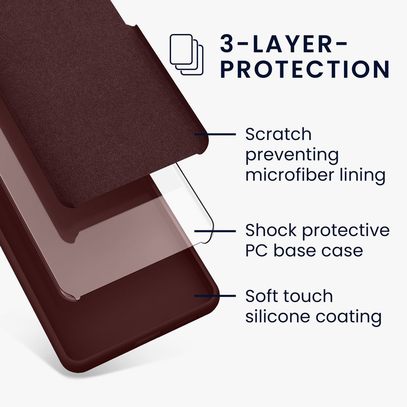 Laptop, Telefoane si Tablete - Telefoane mobile si accesorii - Accesorii Telefoane - Huse telefoane - Husa Kwmobile pentru Google Pixel 10/Pixel 10 Pro, incarcare wireless, silicon, rosu aramiu - Infinity.ro