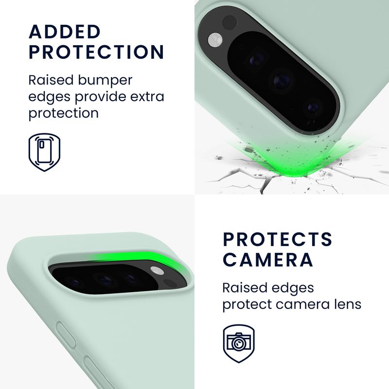 Laptop, Telefoane si Tablete - Telefoane mobile si accesorii - Accesorii Telefoane - Huse telefoane - Husa Kwmobile pentru Google Pixel 10/Pixel 10 Pro, incarcare wireless, silicon, menta - Infinity.ro