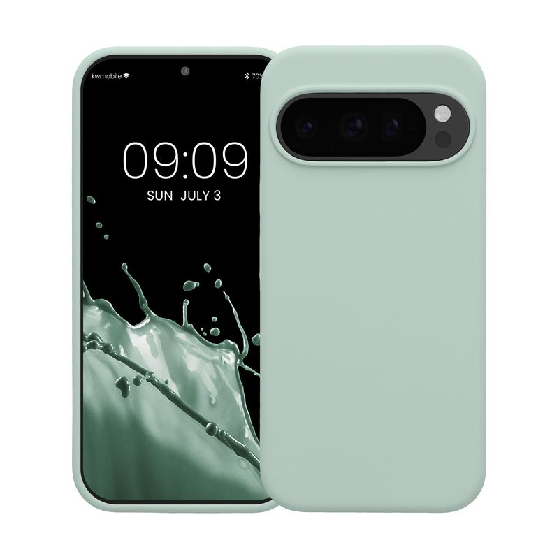 Laptop, Telefoane si Tablete - Telefoane mobile si accesorii - Accesorii Telefoane - Huse telefoane - Husa Kwmobile pentru Google Pixel 10/Pixel 10 Pro, incarcare wireless, silicon, menta - Infinity.ro