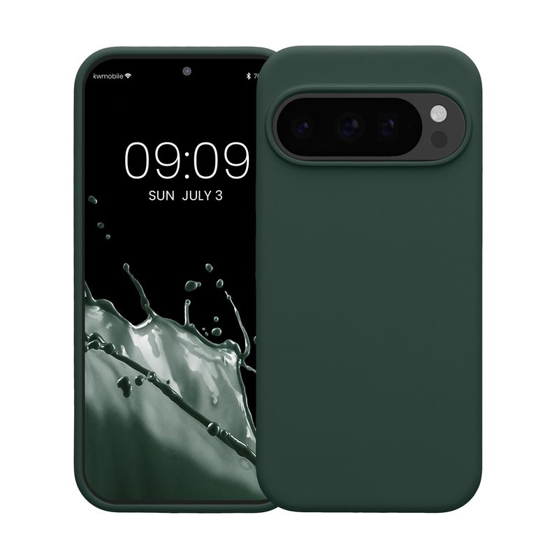 Laptop, Telefoane si Tablete - Telefoane mobile si accesorii - Accesorii Telefoane - Huse telefoane - Husa Kwmobile pentru Google Pixel 10/Pixel 10 Pro, incarcare wireless, silicon, verde muschi - Infinity.ro