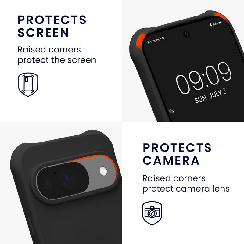 Laptop, Telefoane si Tablete - Telefoane mobile si accesorii - Accesorii Telefoane - Huse telefoane - Husa Kwmobile pentru Google Pixel 10/Pixel 10 Pro, protectie la socuri, silicon, negru - Infinity.ro