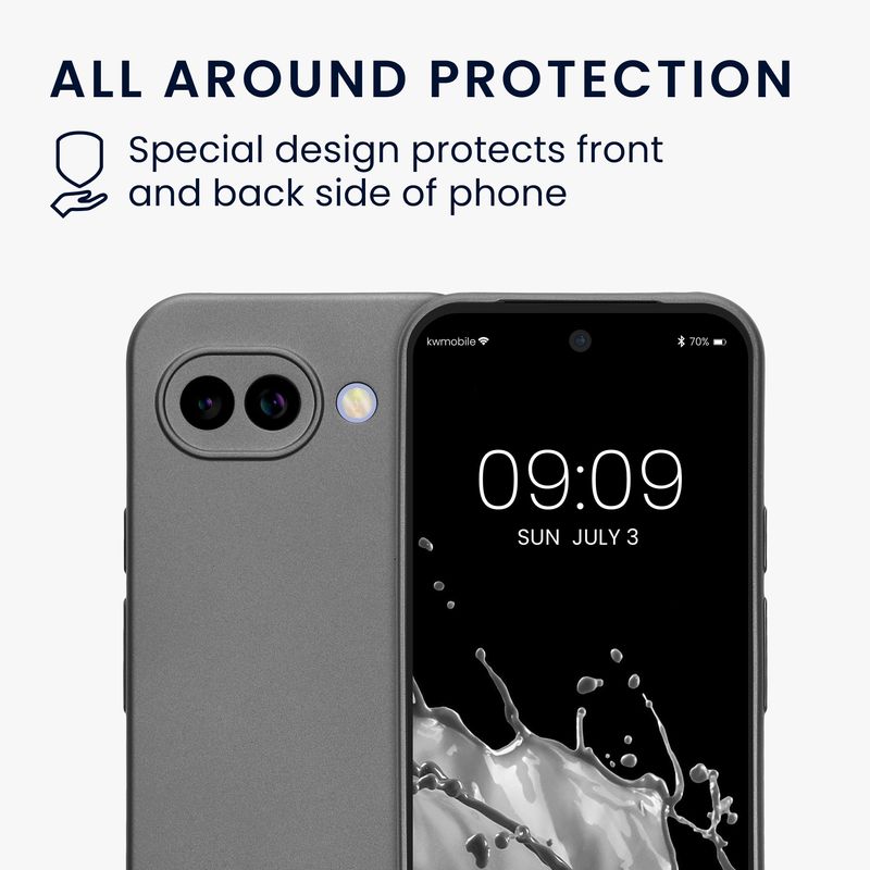 Laptop, Telefoane si Tablete - Telefoane mobile si accesorii - Accesorii Telefoane - Huse telefoane - Husa Kwmobile pentru Google Pixel 10a, anti-alunecare, protectie la zgarieturi, silicon, gri - Infinity.ro