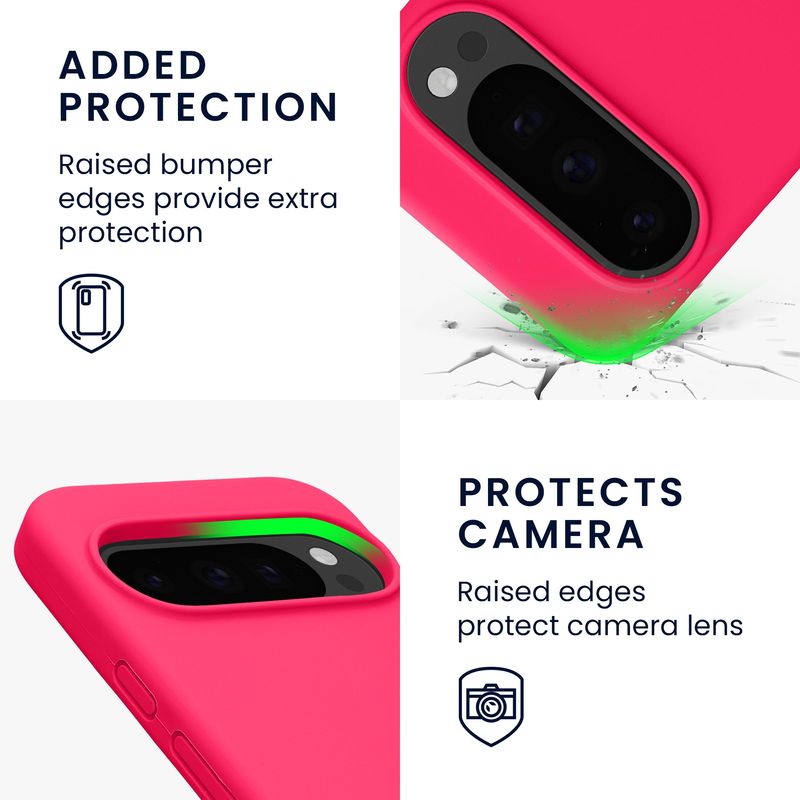 Laptop, Telefoane si Tablete - Telefoane mobile si accesorii - Accesorii Telefoane - Huse telefoane - Husa Kwmobile pentru Google Pixel 10/Pixel 10 Pro, incarcare wireless, silicon, roz neon - Infinity.ro