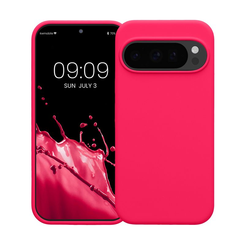 Laptop, Telefoane si Tablete - Telefoane mobile si accesorii - Accesorii Telefoane - Huse telefoane - Husa Kwmobile pentru Google Pixel 10/Pixel 10 Pro, incarcare wireless, silicon, roz neon - Infinity.ro