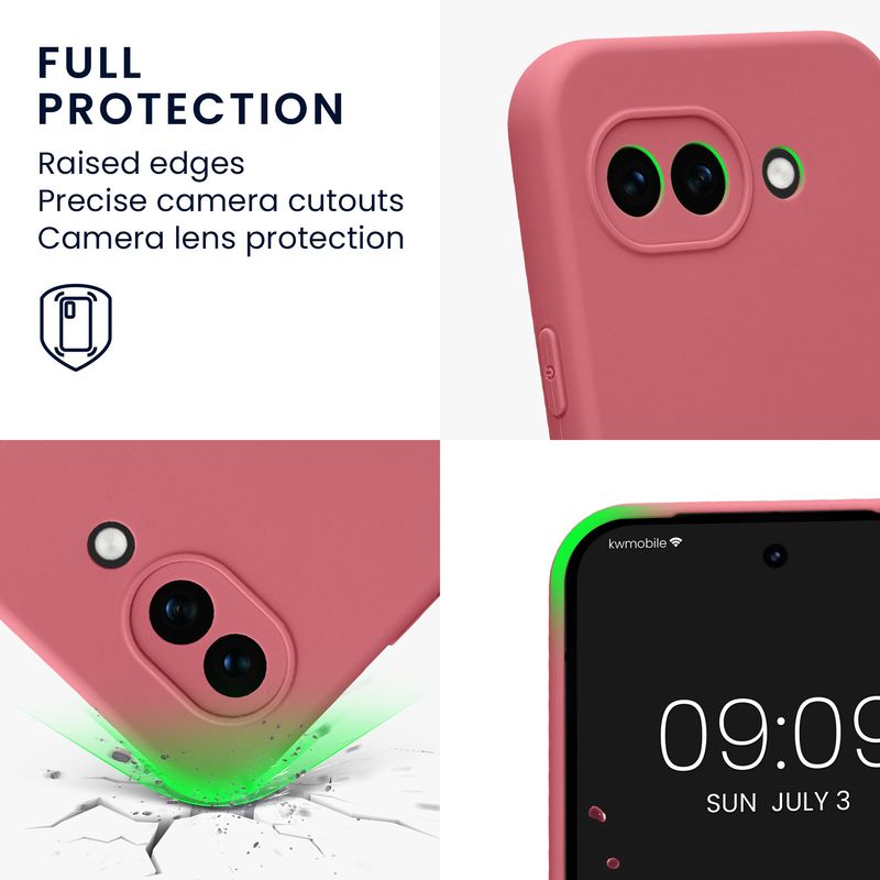 Laptop, Telefoane si Tablete - Telefoane mobile si accesorii - Accesorii Telefoane - Huse telefoane - Husa Kwmobile pentru Google Pixel 10a, anti-alunecare, protectie la zgarieturi, silicon, roz - Infinity.ro