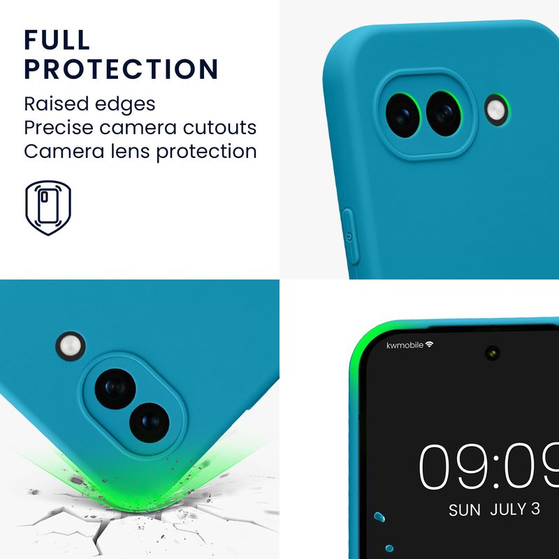 Laptop, Telefoane si Tablete - Telefoane mobile si accesorii - Accesorii Telefoane - Huse telefoane - Husa Kwmobile pentru Google Pixel 10a, anti-alunecare, protectie la zgarieturi, silicon, albastru - Infinity.ro