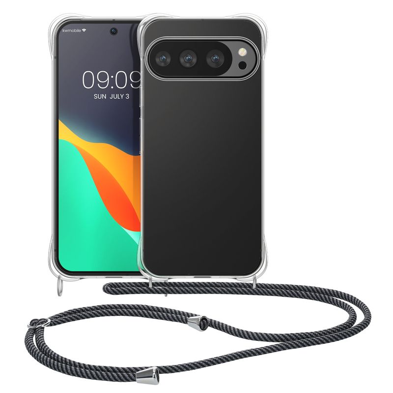 Laptop, Telefoane si Tablete - Telefoane mobile si accesorii - Accesorii Telefoane - Huse telefoane - Husa Kwmobile pentru Google Pixel 10/Pixel 10 Pro, protectie la socuri, TPU, transparent, gri - Infinity.ro