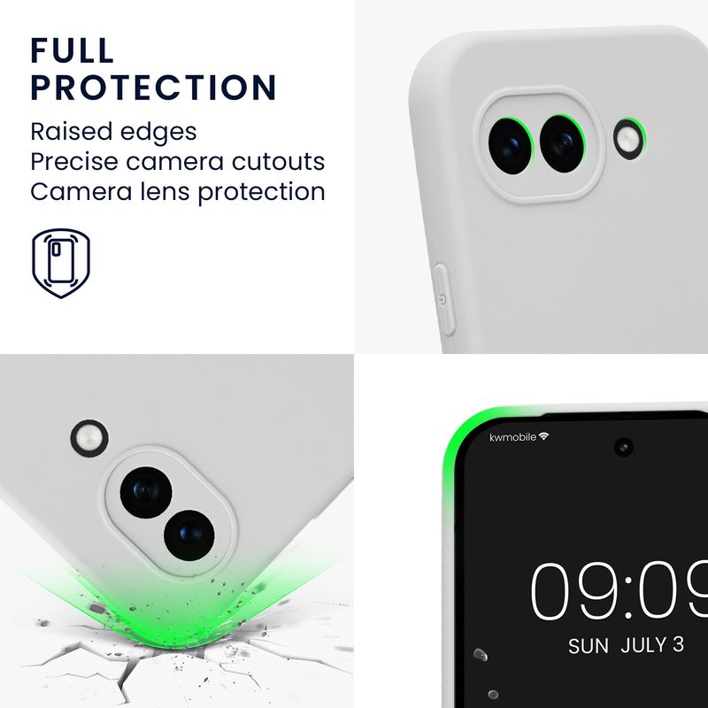 Laptop, Telefoane si Tablete - Telefoane mobile si accesorii - Accesorii Telefoane - Huse telefoane - Husa Kwmobile pentru Google Pixel 10a, anti-alunecare, silicon, alb - Infinity.ro