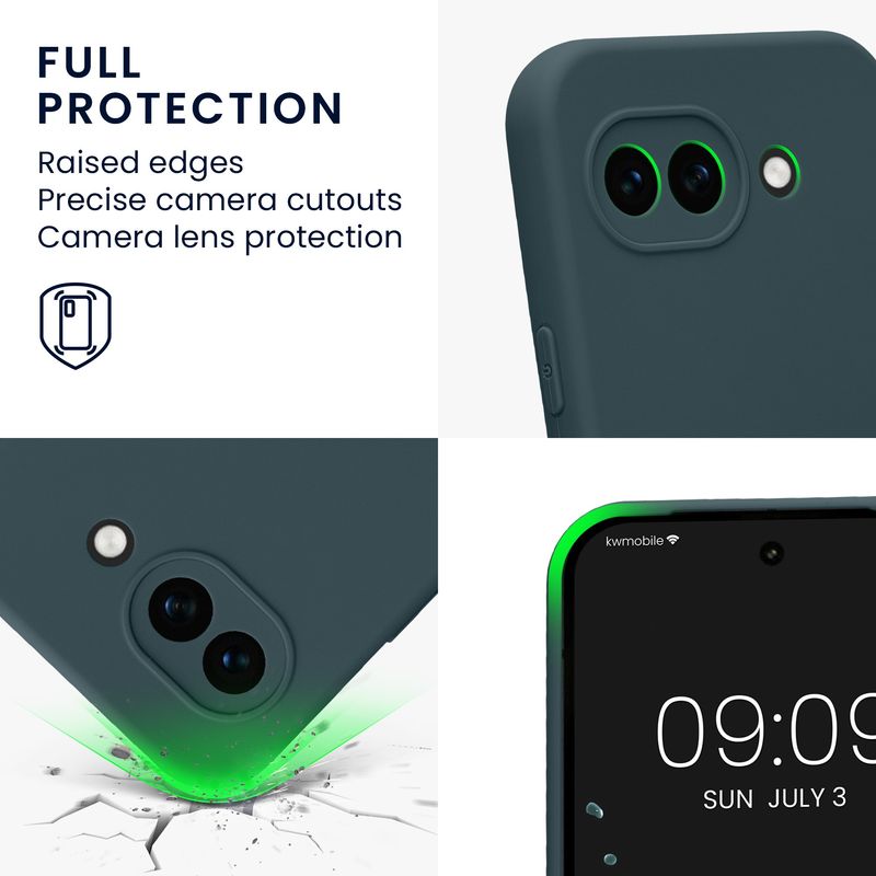 Laptop, Telefoane si Tablete - Telefoane mobile si accesorii - Accesorii Telefoane - Huse telefoane - Husa Kwmobile pentru Google Pixel 10a, anti-alunecare, silicon, ardezie - Infinity.ro