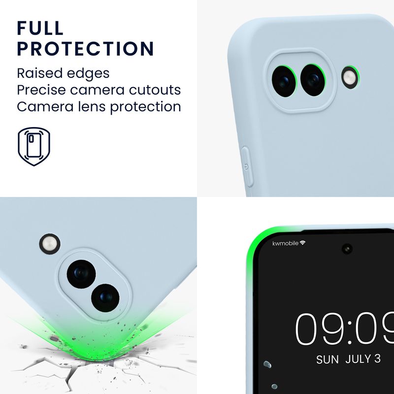 Laptop, Telefoane si Tablete - Telefoane mobile si accesorii - Accesorii Telefoane - Huse telefoane - Husa Kwmobile pentru Google Pixel 10a, anti-alunecare, silicon, albastru deschis - Infinity.ro