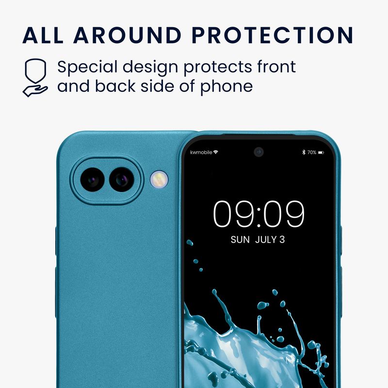 Laptop, Telefoane si Tablete - Telefoane mobile si accesorii - Accesorii Telefoane - Huse telefoane - Husa Kwmobile pentru Google Pixel 10a, anti-alunecare, silicon, albastru caraibian - Infinity.ro
