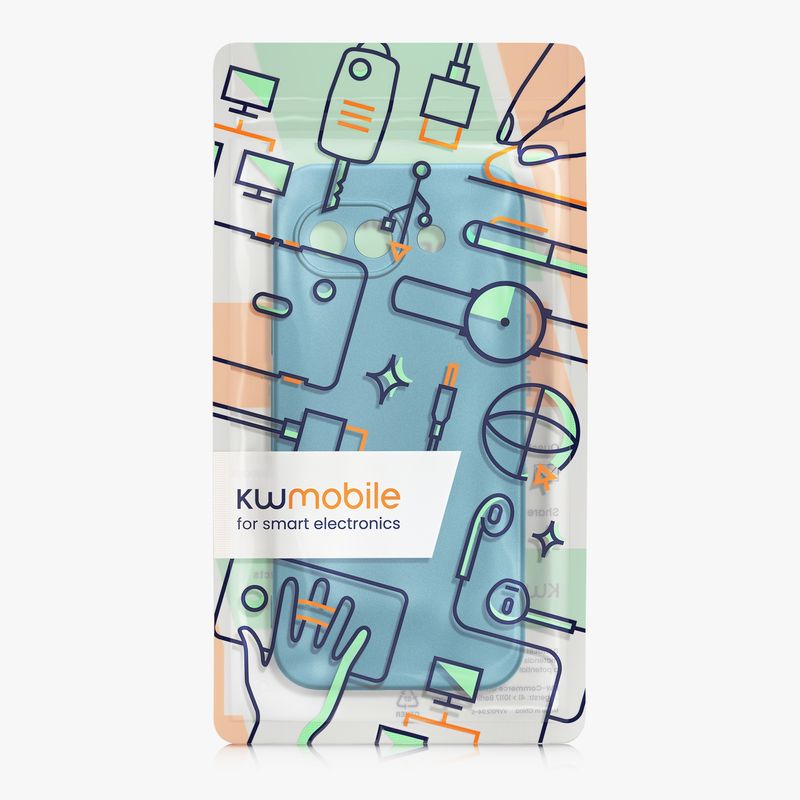 Laptop, Telefoane si Tablete - Telefoane mobile si accesorii - Accesorii Telefoane - Huse telefoane - Husa Kwmobile pentru Google Pixel 10a, anti-alunecare, silicon, albastru caraibian - Infinity.ro