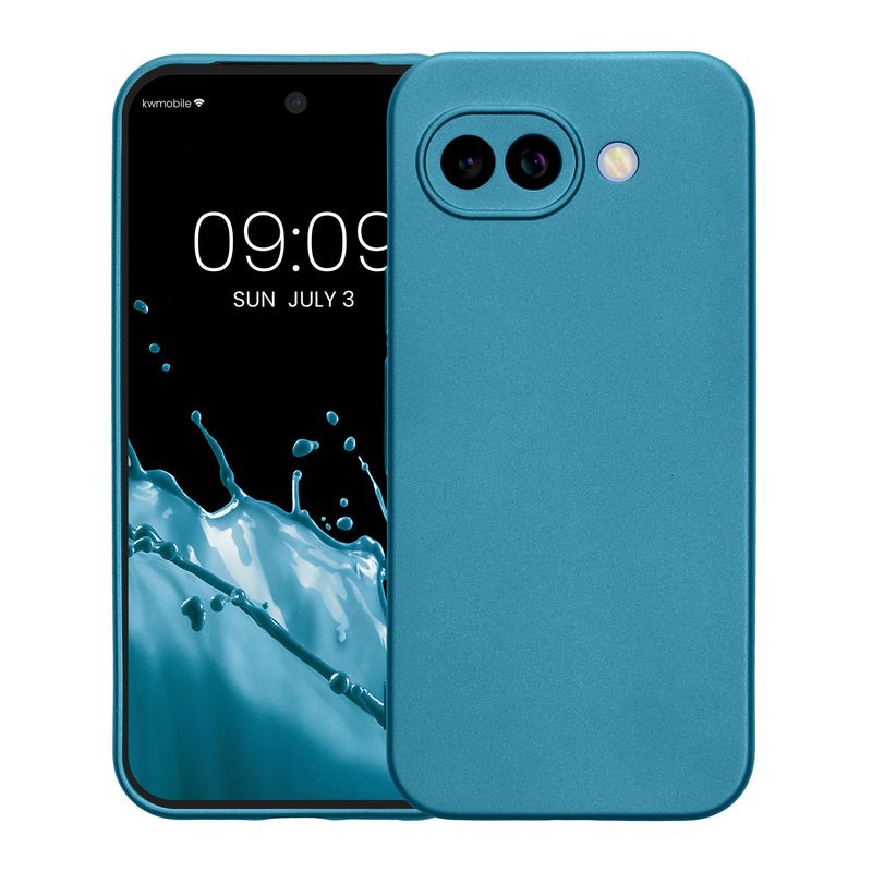 Laptop, Telefoane si Tablete - Telefoane mobile si accesorii - Accesorii Telefoane - Huse telefoane - Husa Kwmobile pentru Google Pixel 10a, anti-alunecare, silicon, albastru caraibian - Infinity.ro