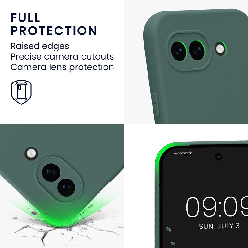 Laptop, Telefoane si Tablete - Telefoane mobile si accesorii - Accesorii Telefoane - Huse telefoane - Husa Kwmobile pentru Google Pixel 10a, anti-alunecare, silicon, albastru verzui - Infinity.ro