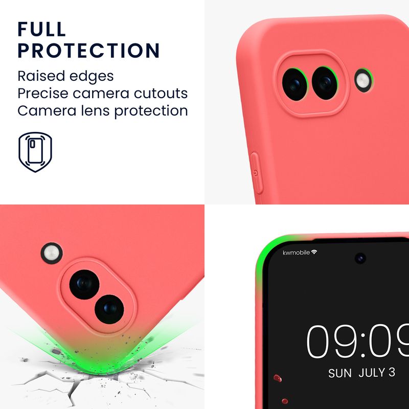 Laptop, Telefoane si Tablete - Telefoane mobile si accesorii - Accesorii Telefoane - Huse telefoane - Husa Kwmobile pentru Google Pixel 10a, anti-alunecare, silicon, coral - Infinity.ro