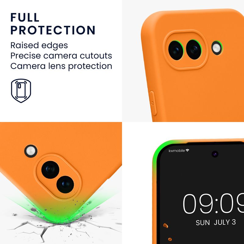 Laptop, Telefoane si Tablete - Telefoane mobile si accesorii - Accesorii Telefoane - Huse telefoane - Husa Kwmobile pentru Google Pixel 10a, anti-alunecare, silicon, portocaliu - Infinity.ro